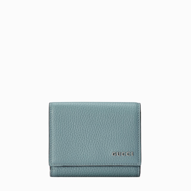日本限定 GUCCI ロゴ 三つ折りウォレットライムグリーン レザー
