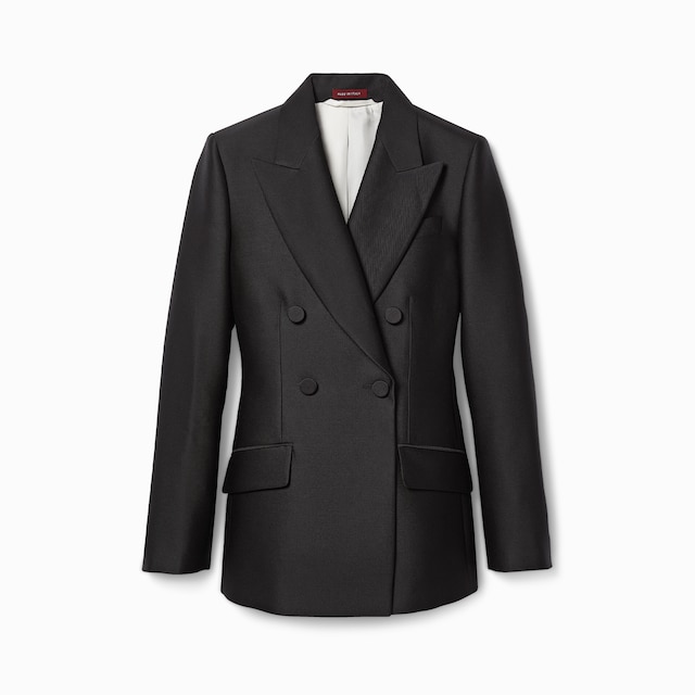 Double-breasted wool silk jacket