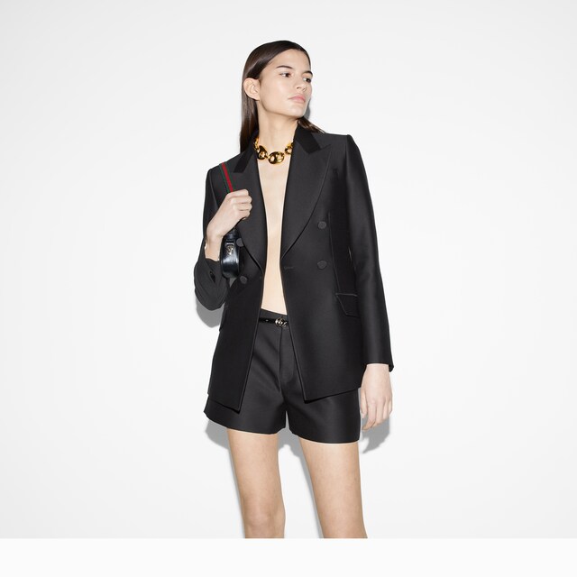 Double-breasted wool silk jacket - image 5