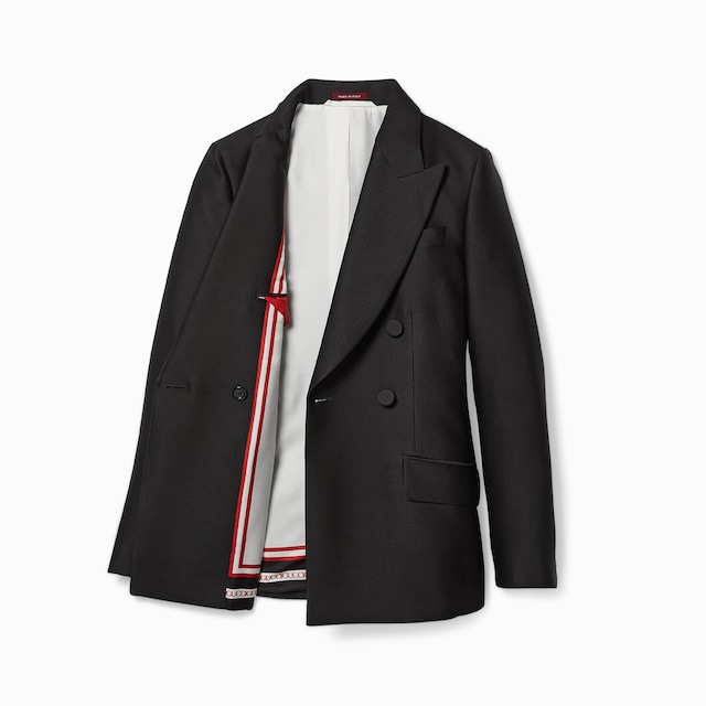 Double-breasted wool silk jacket