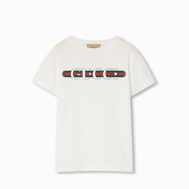 Children's printed cotton T-shirt in light pink | GUCCI® US