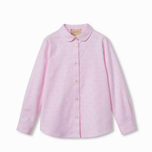 Camisa infantil de algodón Oxford con GG