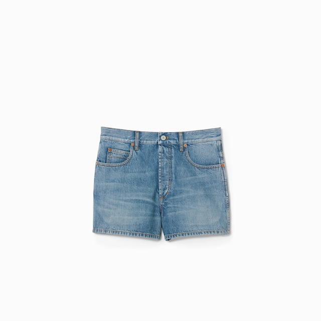 Regular denim shorts with Horsebit