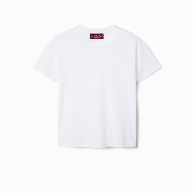 Light cotton jersey T-shirt in white | GUCCI® US