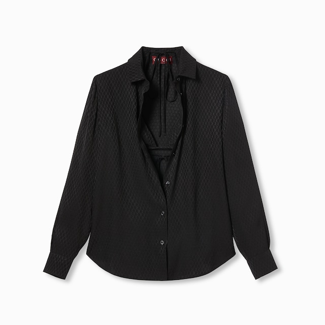 Gucci silk jacquard shirt and bra set