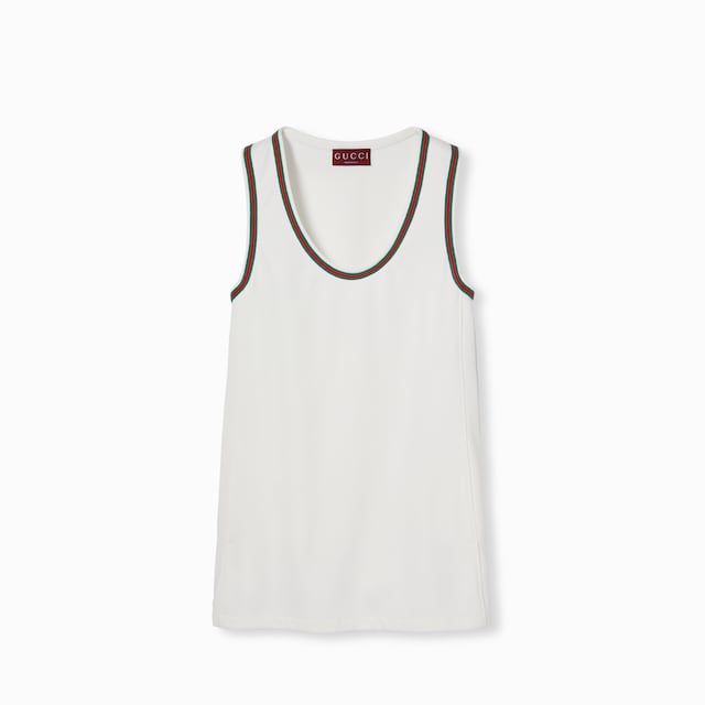 Short technical jersey dress with Web
