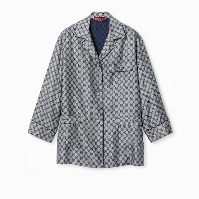 GG silk twill shirt