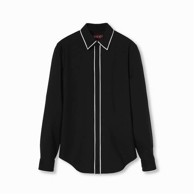 Wool gabardine shirt