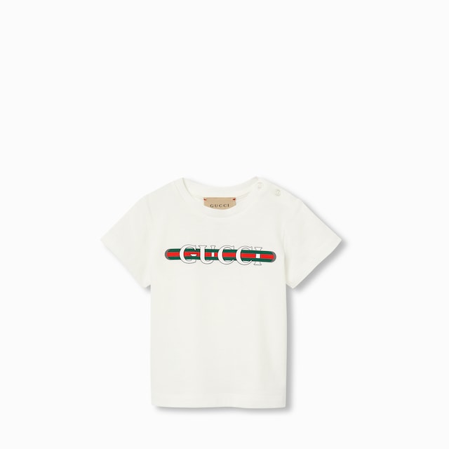 GUCCI グッチ　130 Tシャツ Baby printed cotton T-shirt in blue | GUCCI® US