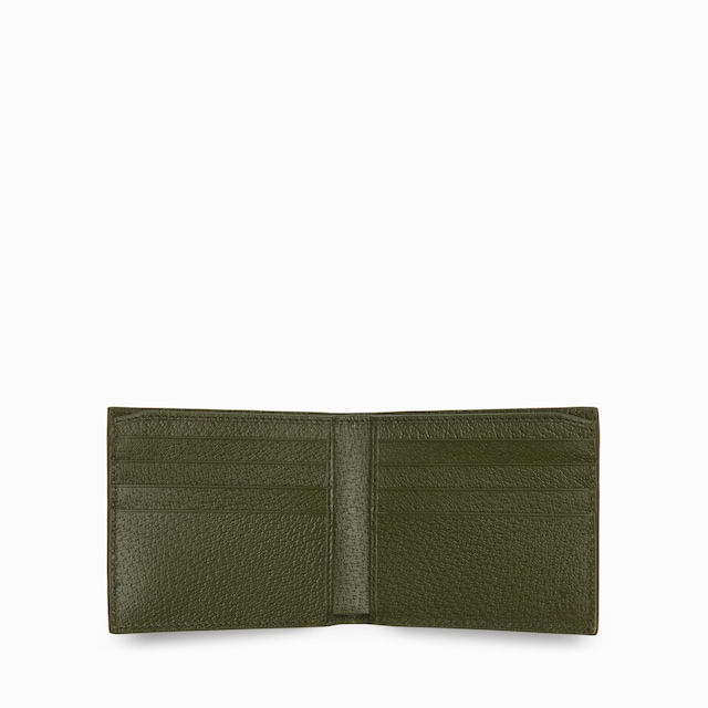 Cartera dos pliegues e interior verde oscuro