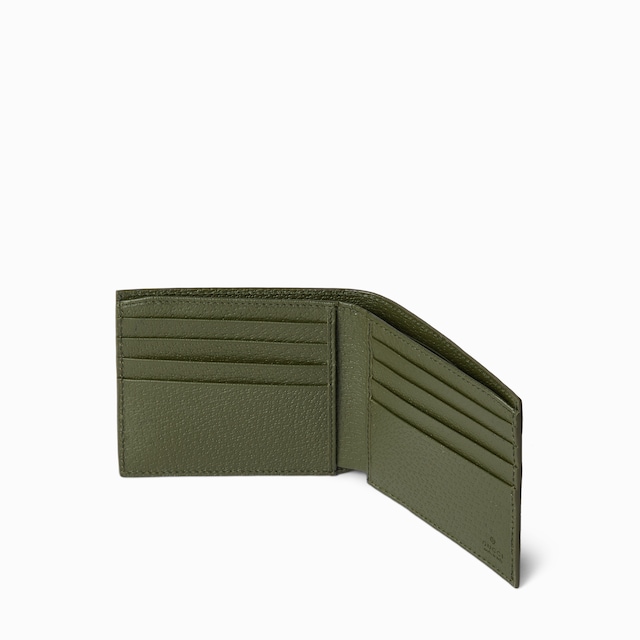 Cartera dos pliegues e interior verde oscuro