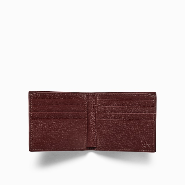 Cartera con dos pliegues e interior burdeos