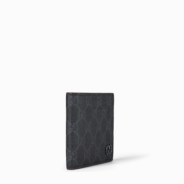 Cartera con dos pliegues e interior burdeos
