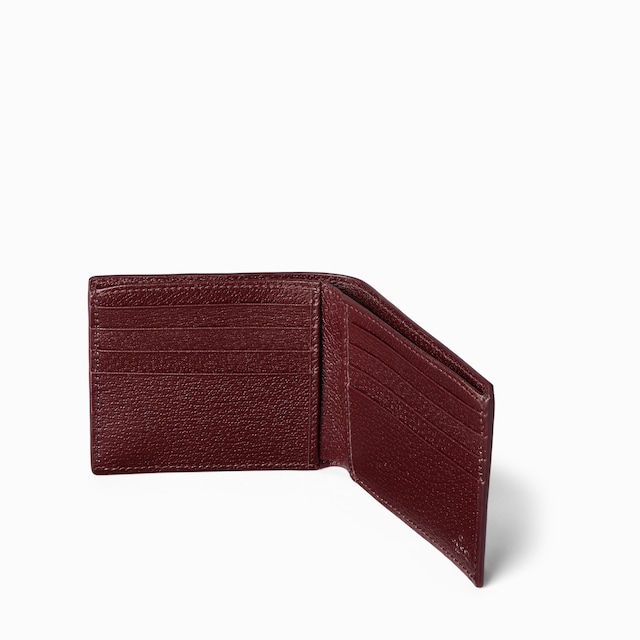 Cartera con dos pliegues e interior burdeos