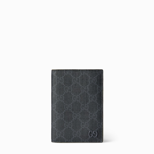 GG passport case with dark green interior