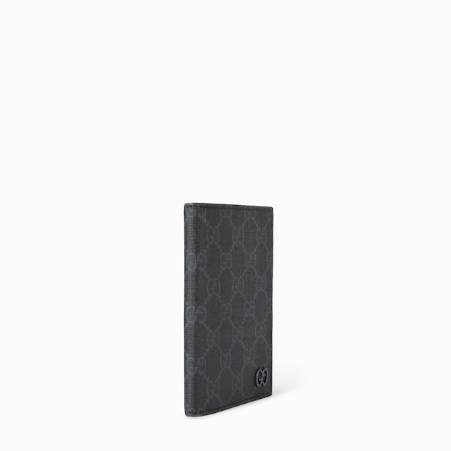 GG passport case with dark green interior