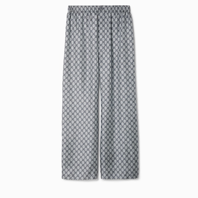 Pantalon en twill de soie GG