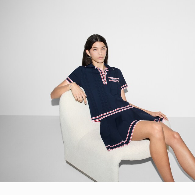 Polo top with striped trim - image 3