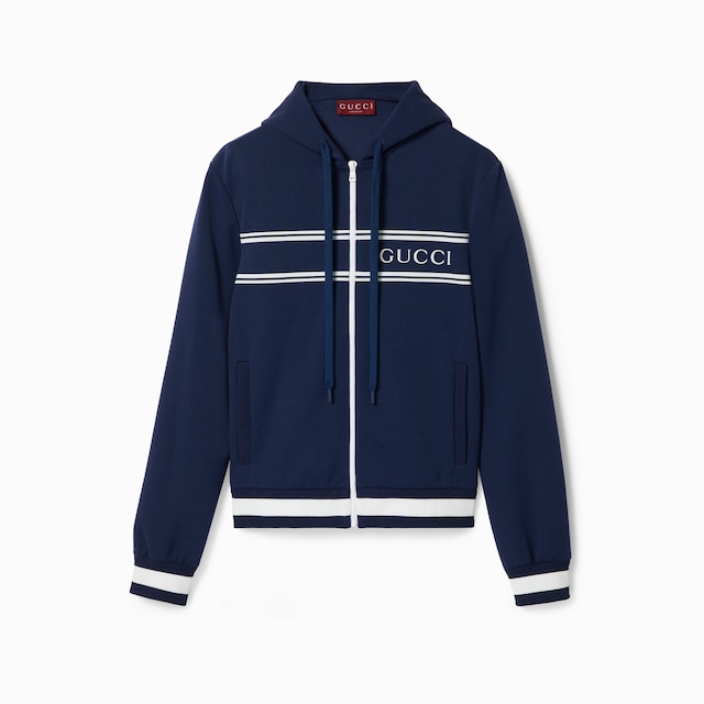 Technical jersey hooded sweatshirt