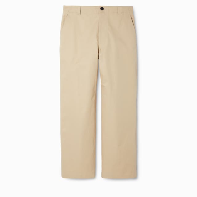 Pantaloni in doppio twill di cotone con nastro Web