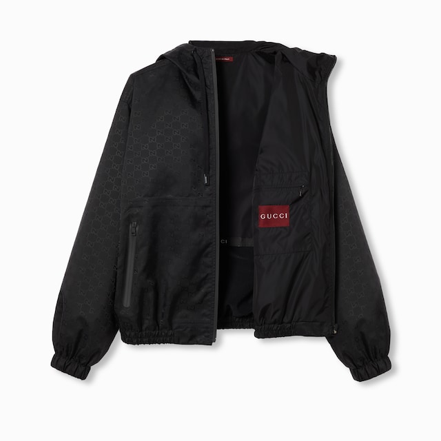 Lightweight GG nylon jacquard jacket