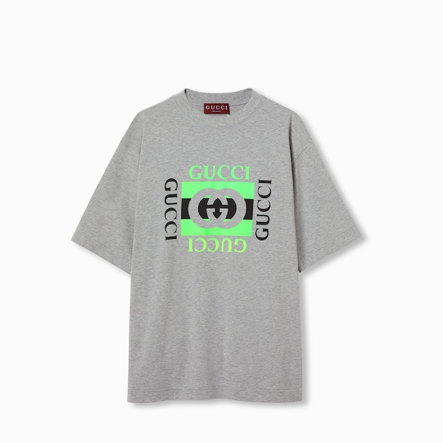 Cotton jersey T-shirt with Gucci print