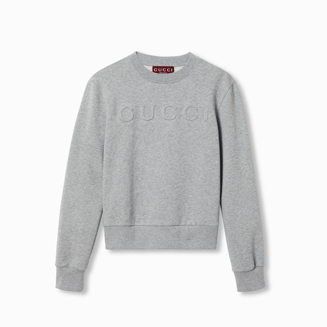 Cotton jersey embossed sweatshirt