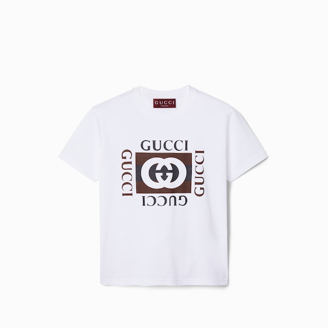Tシャツ・カットソー [gucci] Women Tops Cotton jersey T-shirt with crystal in white | GUCCI® US