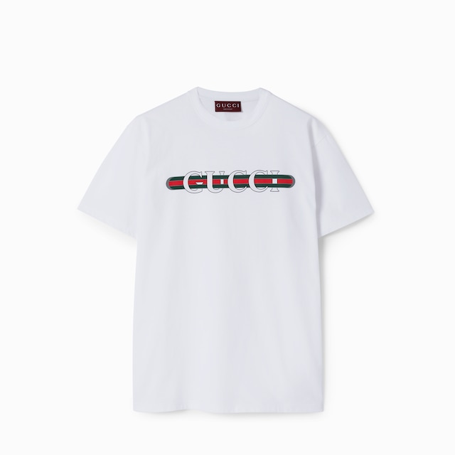 GUCCI キッズ ボタニカル　アジアン　Tシャツ　5 90〜100 ライン コットンジャージー プリント Tシャツホワイト | GUCCI公式