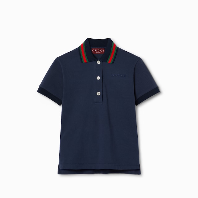 Reversible GG wool jacquard polo shirt in black and white