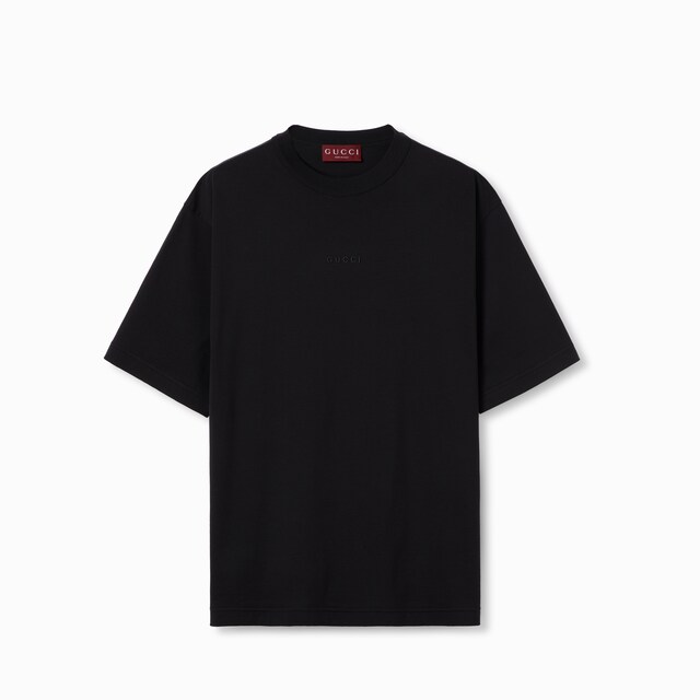 大人気 王道 GUCCI  刺繍ロゴコットンTシャツ 売切必至☆GUCCI ロゴ オーバーサイズ コットン Tシャツ☆New
