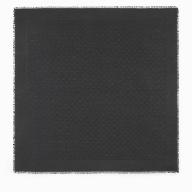 GG jacquard silk wool shawl in black | GUCCI® US