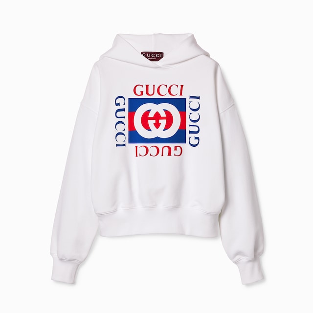 GUCCI グッチ バックロゴ コットン スウェットシャツ パーカー 新品未使用 GUCCI グッチ パーカー コットン クロップド