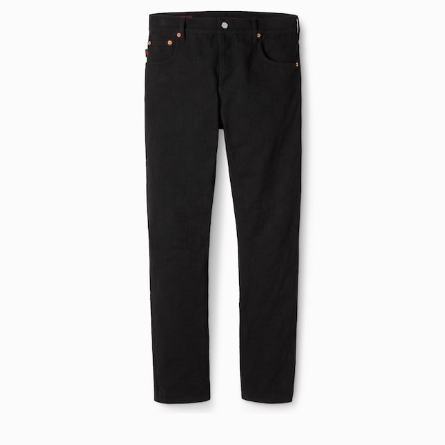 Pantalone in denim GG jacquard