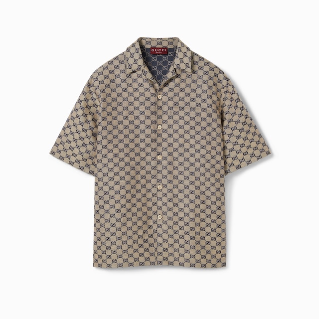 GG linen blend canvas shirt