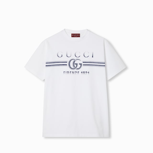 Cotton jersey T-shirt with Gucci print