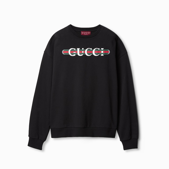Jersey zip sweatshirt with logo in gucci rosso ancora red