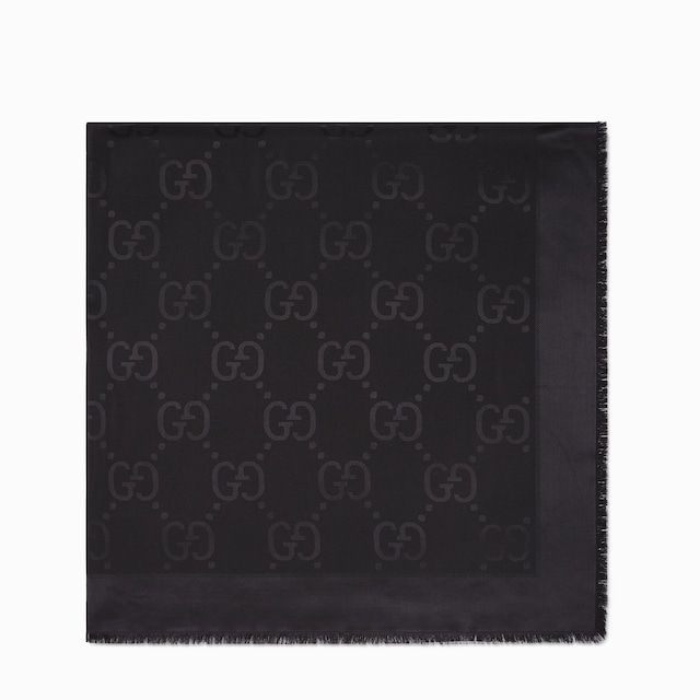 GG jacquard silk wool shawl