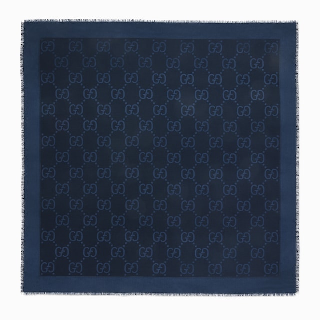 GG jacquard silk wool shawl in black | GUCCI® US