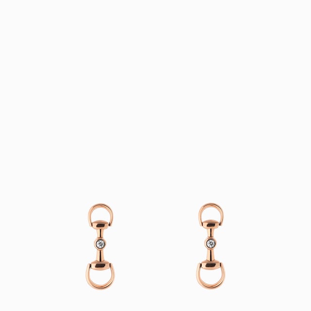 Gucci Link to Love studded earrings in 18k yellow gold
