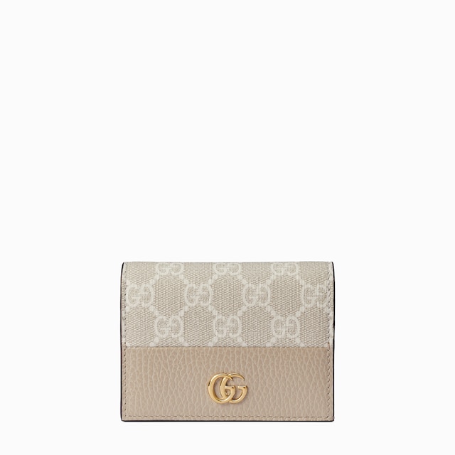 Bi-color GG Marmont card case wallet