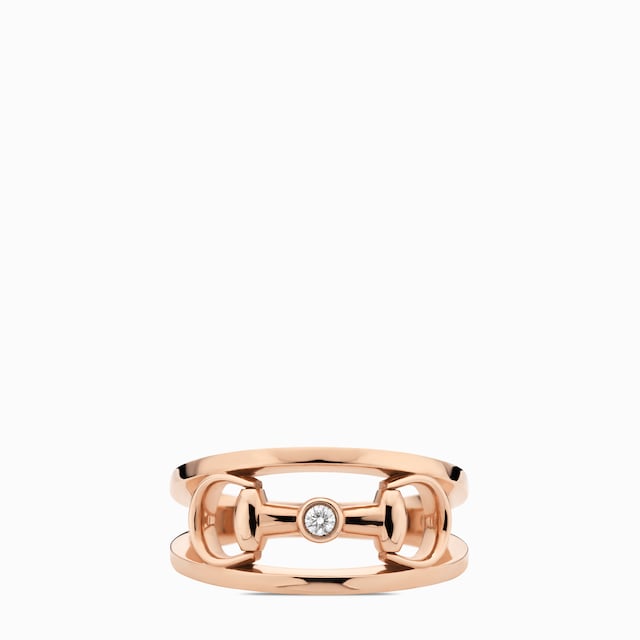 18k Horsebit wide diamond ring