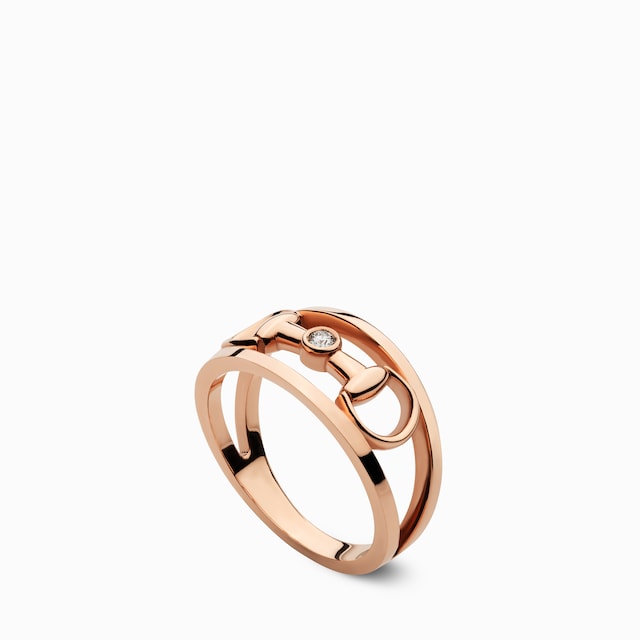 18k Horsebit wide diamond ring