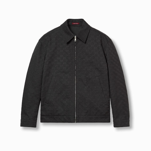 Veste réversible en toile de nylon et toile GG