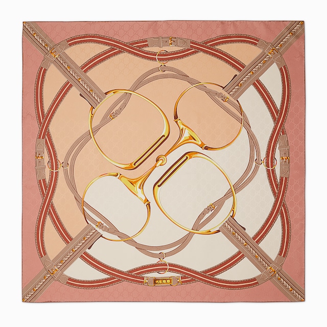 Printed silk jacquard carré