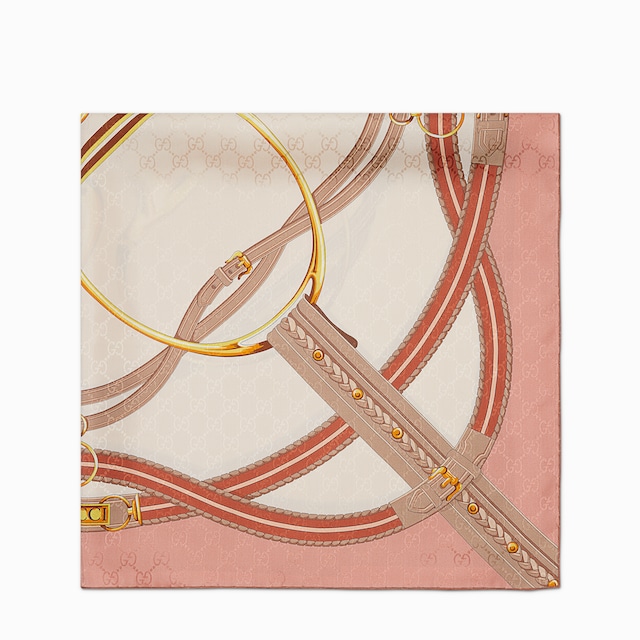 Printed silk jacquard carré