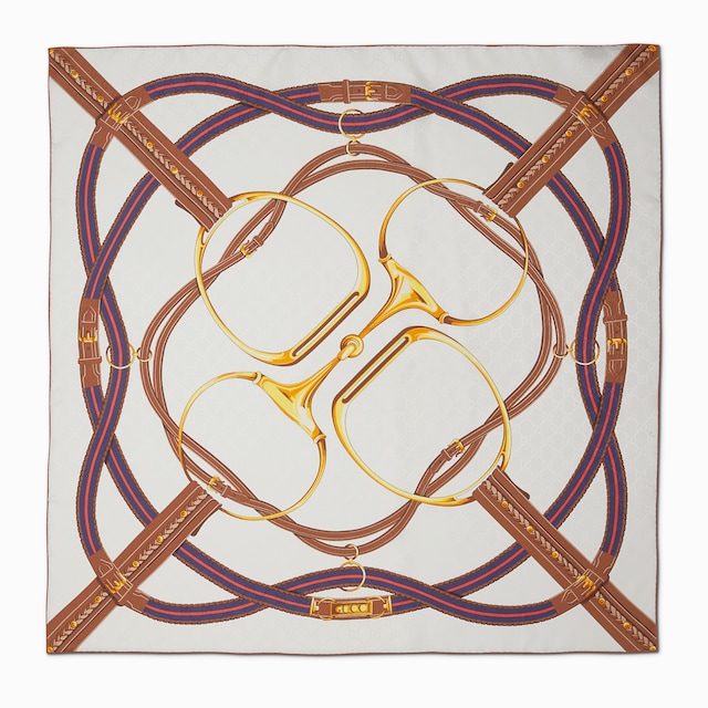 Printed silk jacquard carré