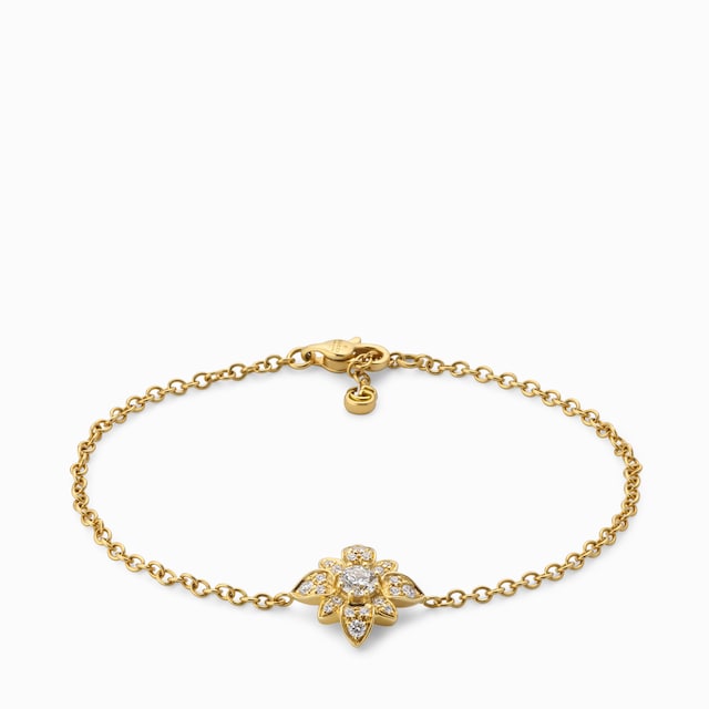 GUCCI フローラ ブレスレット Gucci Flora 18k diamond chain bracelet in 18k rose gold