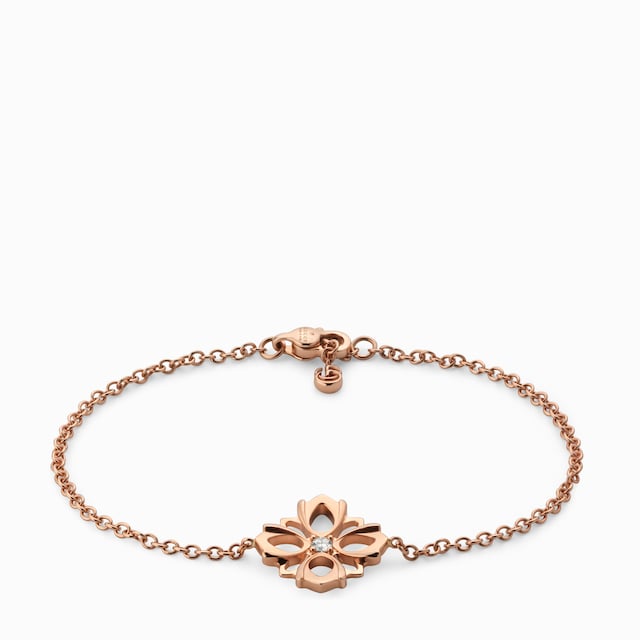 سوار Gucci Flora بسلسلة مرصع بالألماس عيار 18 قيراطاً
