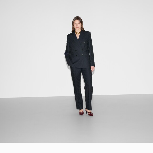 Double-breasted GG wool jacket - image 5